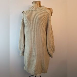 Women’s Tan Sweater Dress, size Med, NWT